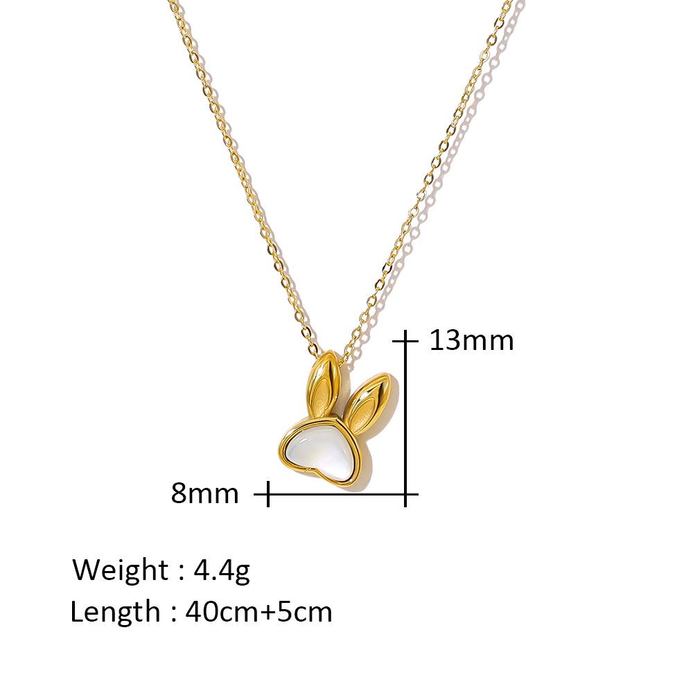 

2024 Французская Горячая Распродажа Титановая Подвеска Кролик с Покрытием из 18-каратного Золота с Белым Перламутром 18K Real Gold Plating