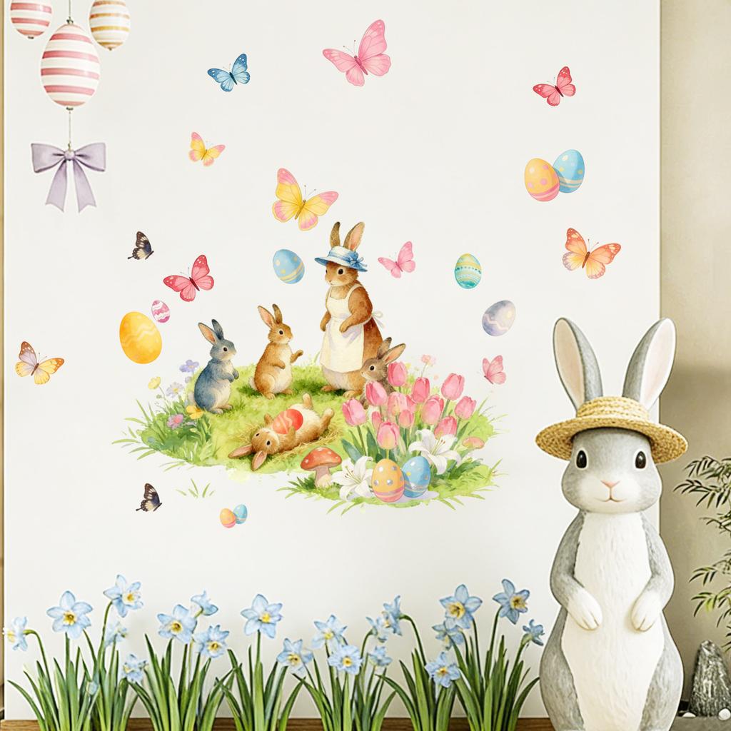 Kreskówkowe naklejki ścienne na Wielkanoc Pokój dziecięcy Salon Dekoracja domu