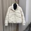 New three-button short down jacket for women's small people, versatile fashion, high-end stand-up collar warm jacket
