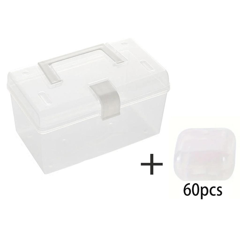 Diamantově malovaná diamantová průhledná úložná krabička - Snadno otevíratelná mini krabička na šperky - Vhodná pro DIY - Prostorově úsporný a přenosný design