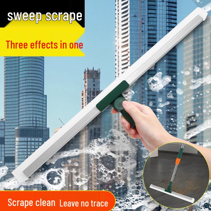 Magic Silicone Broom & Water Squeegee for Bathroom Floors - Hair Remover and Mop Combo