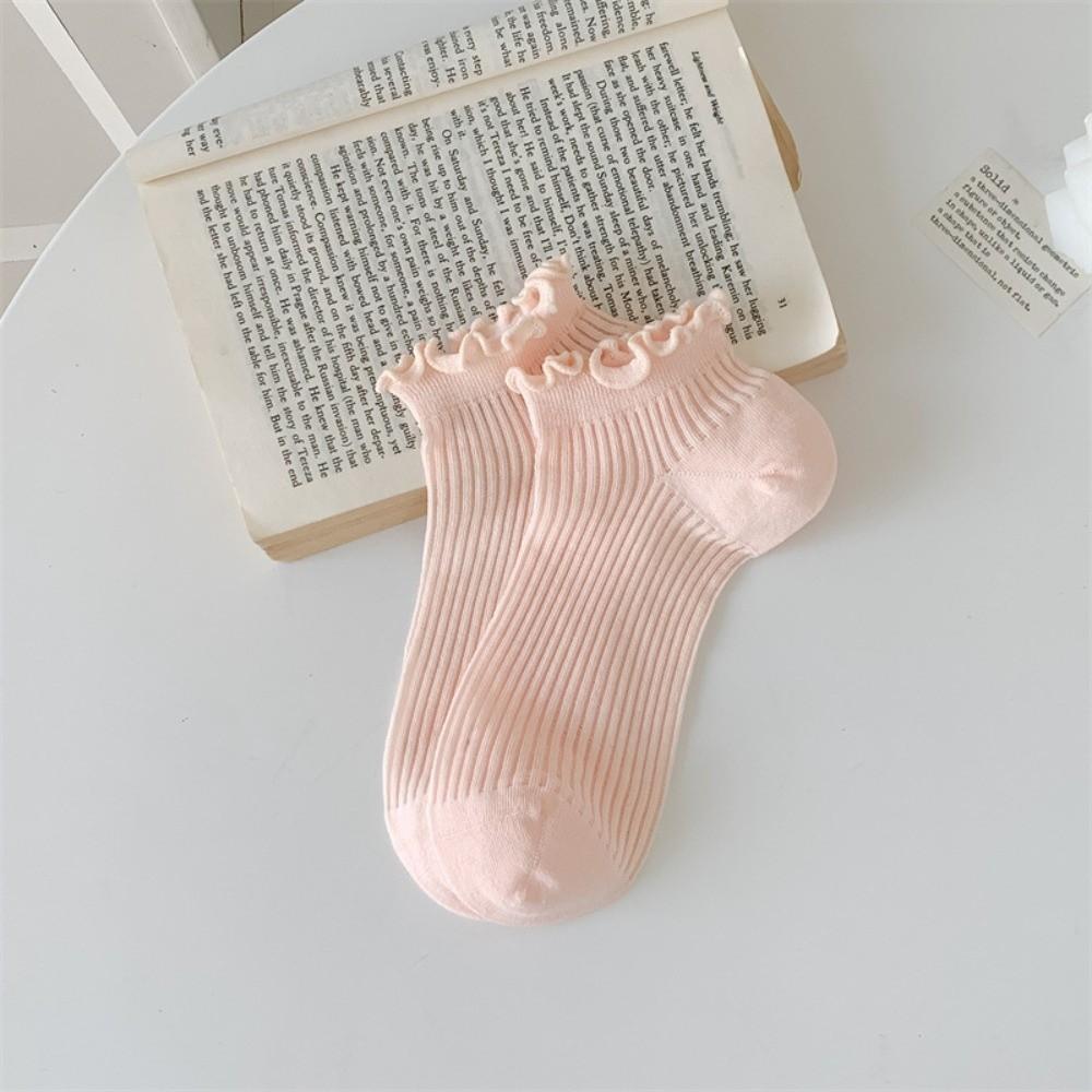 Thin Frilly Socks Cotton Lace Ruffle Socks Sweet Short Socks  for Women Girls 7