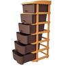 Plastic Modular Drawer Storage Chest Of Drawers Organizer Storage Box, Large Stomo Racks For Multipurpose Anti-slip Shoes Organizers | Brown | 5 Layer