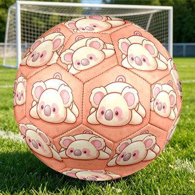 1pc Koala Leaf Background Themed Soccer Ball, Size 5, Lightweight PVC Material, Outdoor Training Soccer Ball Gift. Q6228