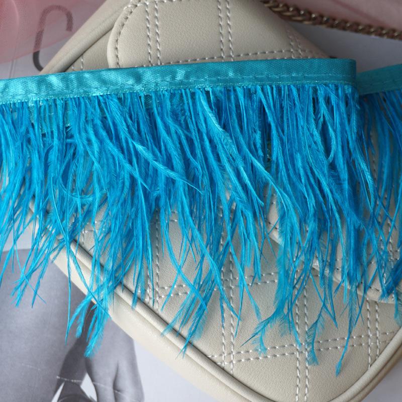 Culoare Pene de Struț Margine Pânză 9-11Cm Rochie Decorațiune Modă Pânză de Pene Cu Franjuri Accesorii Îmbrăcăminte