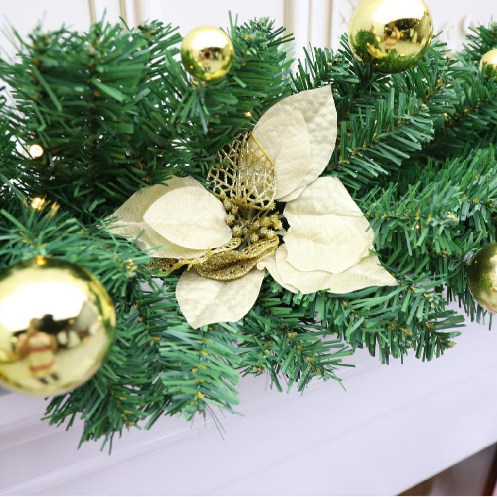 2.7m PVC Lighted Christmas Garland for Windows & Displays