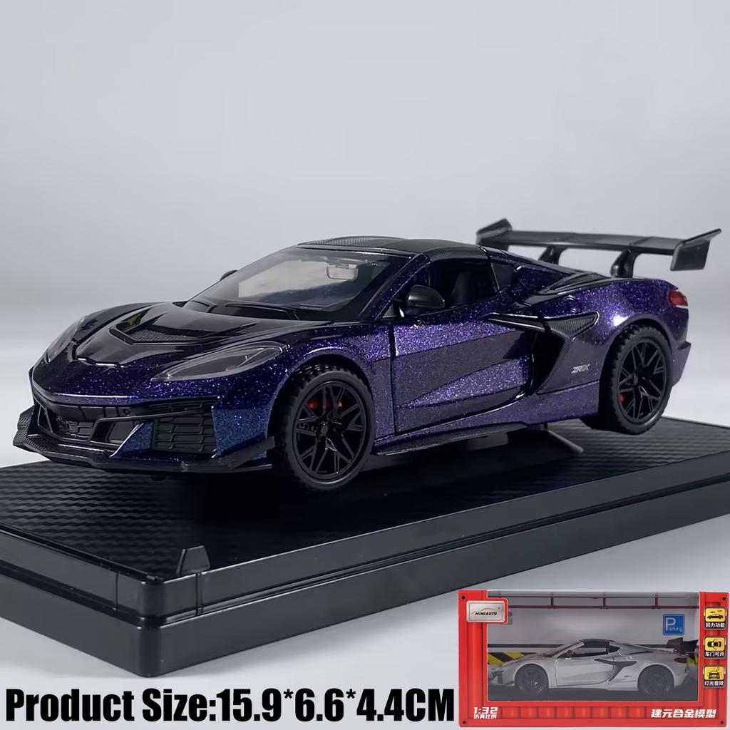 1:32 Chevrolet Corvette C8 Zr1X Track Enhanced Version Supercar Alloy Metal Diecast Model Car Simulation Miniature Holiday Gifts