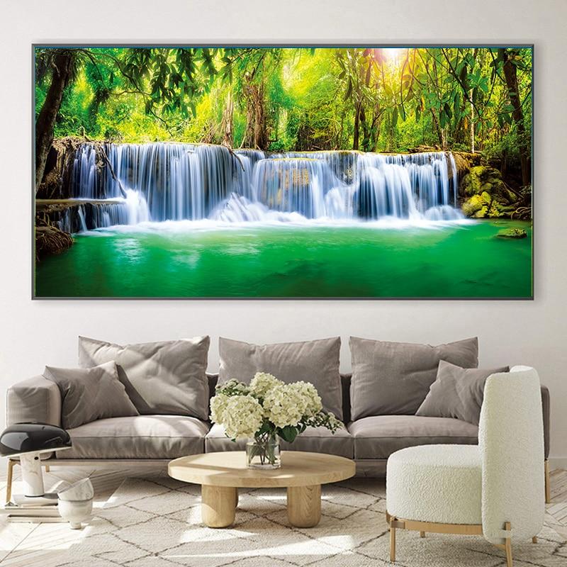 Pintura de flores de paisaje de viento, decoración de arte de la pared, decoración minimalista nórdica, póster, imagen, pintura para decoración del hogar y sala de estar
