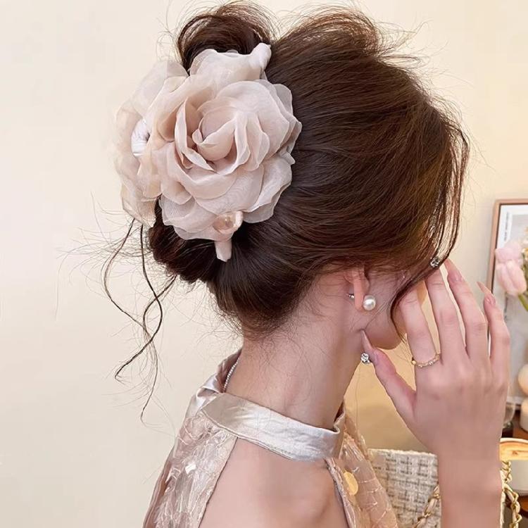 Flower Hair Clip Slip Resistant Design Lightweight Hairpin For Women Girls Soft Feel Wear