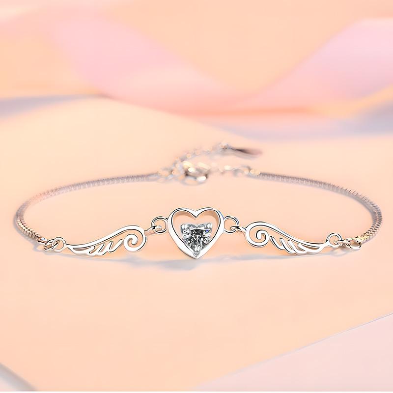 Korean Style Angel Wings Heart Bracelet for Women