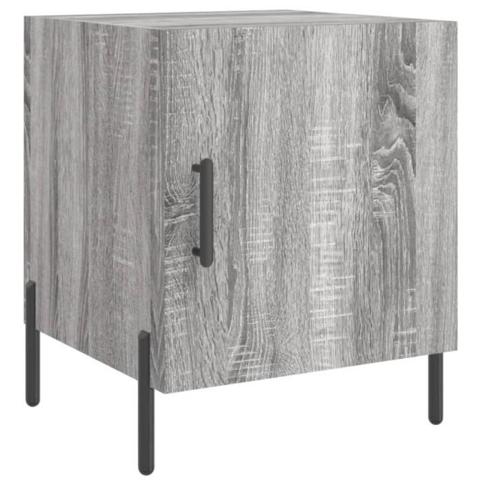 VidaXL Table de chevet sonoma gris 40x40x50 cm bois d'ingénierie 827592