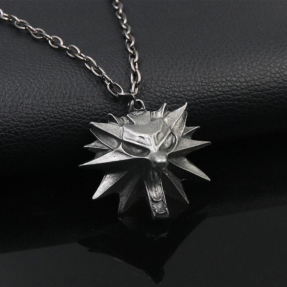 The Witcher Alloy Wolf Head Necklace Featuring Electroplated Alloy Material For Casual Wear