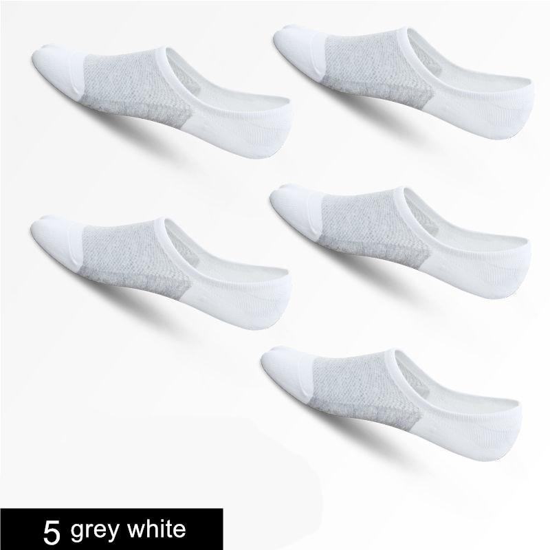 5 Pairs No Show Men Boat Socks Summer Non-Slip Silicone Invisible Cotton Socks Breathable Male Ankle Socks Slippers