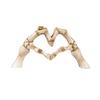 Skeleton Hand Figurine Halloween Gothic Love Heart Gesture Bone Hand