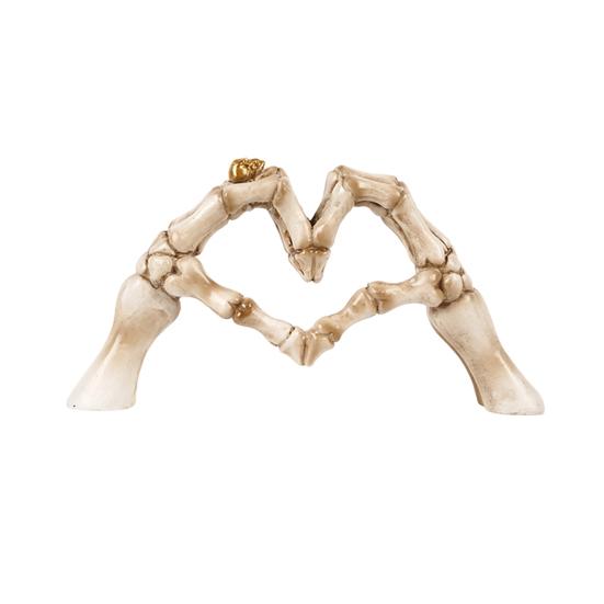Skeleton Hand Figurine Halloween Gothic Love Heart Gesture Bone Hand