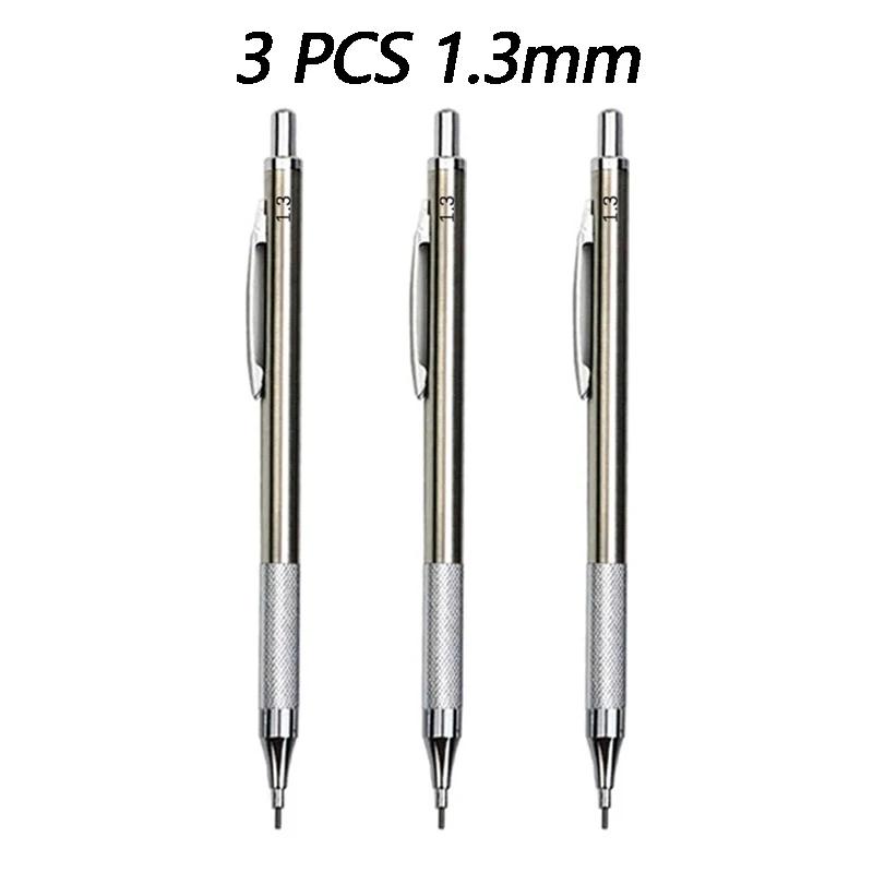 1/2/3 PCS Metal Drawing Pencils 0.3 0.5 0.7 mm HB Art Sketch Writing Mechanical Pencil Leads School Office Supplies Stationery