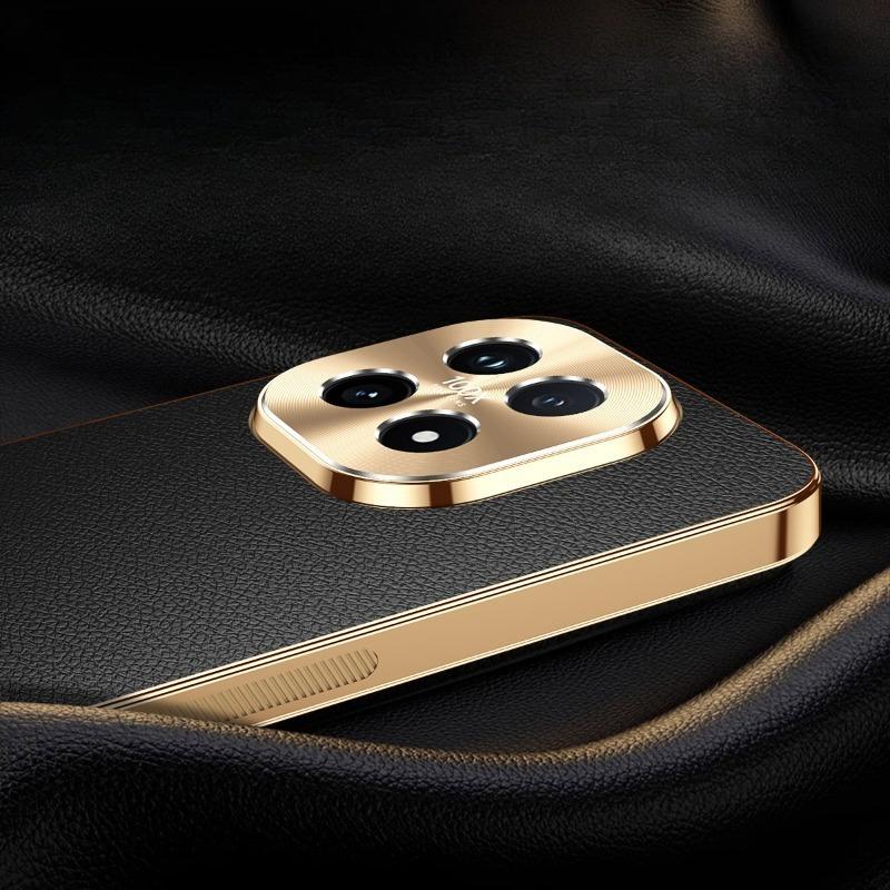 PU Leather Plating Lens Protection Shockproof Cover For VIVO iQOO 15 Texture Lichee Pattern TPU Soft Frame Case For Iqoo15 Shell