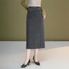 Women's High-Waisted Slit Pencil Skirt - Autumn Slim Fit Fashionable Drape Style