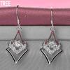 925 Sterling Silver AAA Zirkon Perforované náušnice ve tvaru srdce Módní svatební šperky