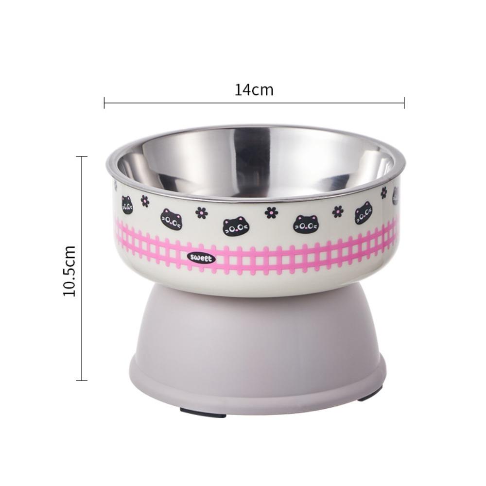 Neck-protecting Pet High-foot Bowl Colorful Cats Feeder Bowl Cute Cat Bowl
