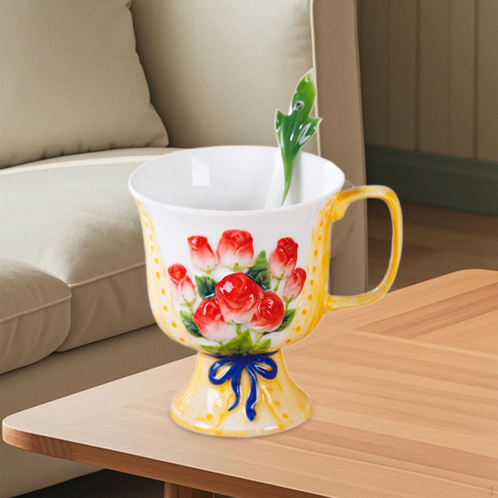 

250ml Ceramic Mug with Handle for Beverages, Includes Spoon Coffee And Tea