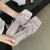 Fashion New Square Toe Thin Heel Sandalias Women Cross Strap Leopard Sandals for Woman Elegant Office Lady Patent Leather Shoes Female