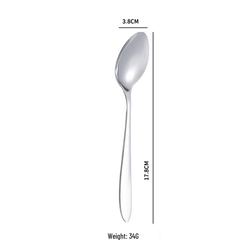 Western Cutlery Set - Thickened Pointed Handle, Stainless Steel Fruit Fork, Dessert Spoon, Steak Knife, Fork & Spoon, New Chinese Style.