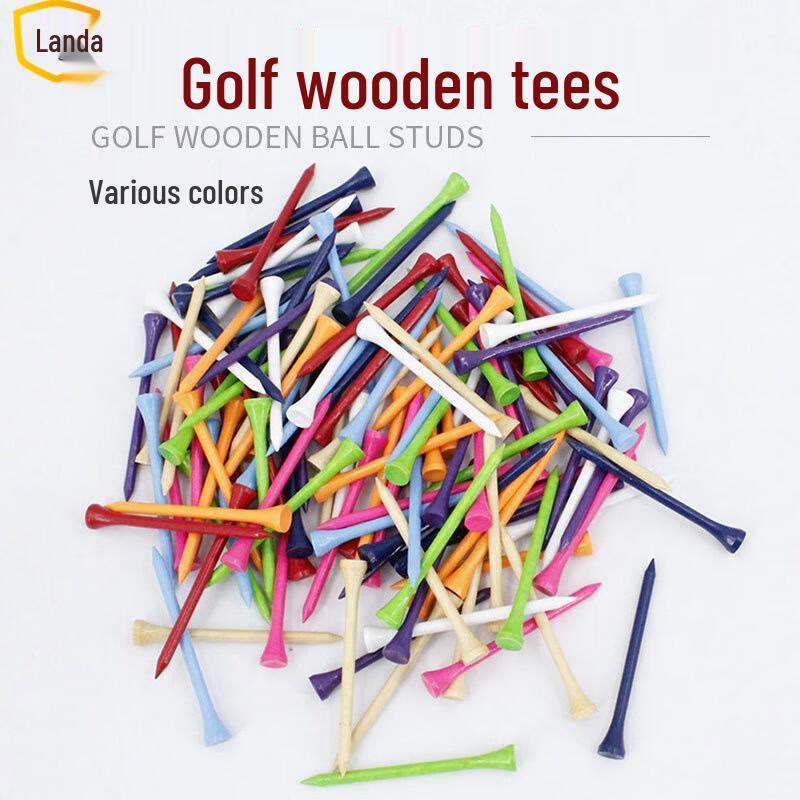 Landar 70mm Mixed Color Wooden Golf Tees (100-Pack)