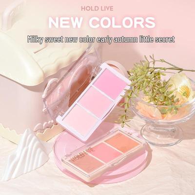 HOLD LIVE Secret Garden Three-Color Blush & Eyeshadow Palette: Purple, Blue, Peach HL461.