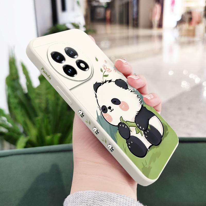 Baby Panda Phone Case For Oneplus 13 13R 12 12R 11 11R 10 10R 10T 9R 9RT 9 8T 8 7 7T Pro 5G Liquid Silicone Cover