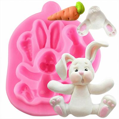 Stampi in Silicone 3D Coniglio Coniglietto di Pasqua per Cucina Fondente Utensili per Cupcake Sugarcraft
