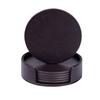 6PCS Hot Sale PU Leather Marble Coaster Drink Coffee Cup Mat Easy To Round Tea Pad Table Holder Clean Placemats Coaster Set