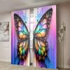 2 Pieces, Multi-color Butterfly Printed Curtains - Semi Transparent - Suitable for Living Room, Bedroom, Kitchen, Home Decoratio