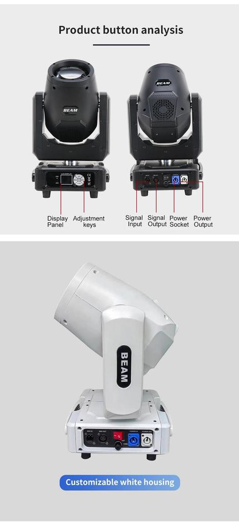 230W 7R Beam Moving Head Lighting Multifunctional Effect For Disco DJ Wedding Nightclubs Stage Light