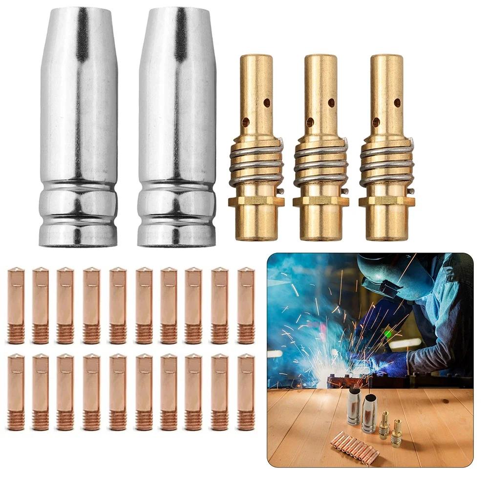 Diffusoren Set Kontaktspitzen Kit Schweißprojekte 25-teiliges Schweißdüsen-Kit 2 Düsen 20 Kontaktspitzen 3 Diffusoren
