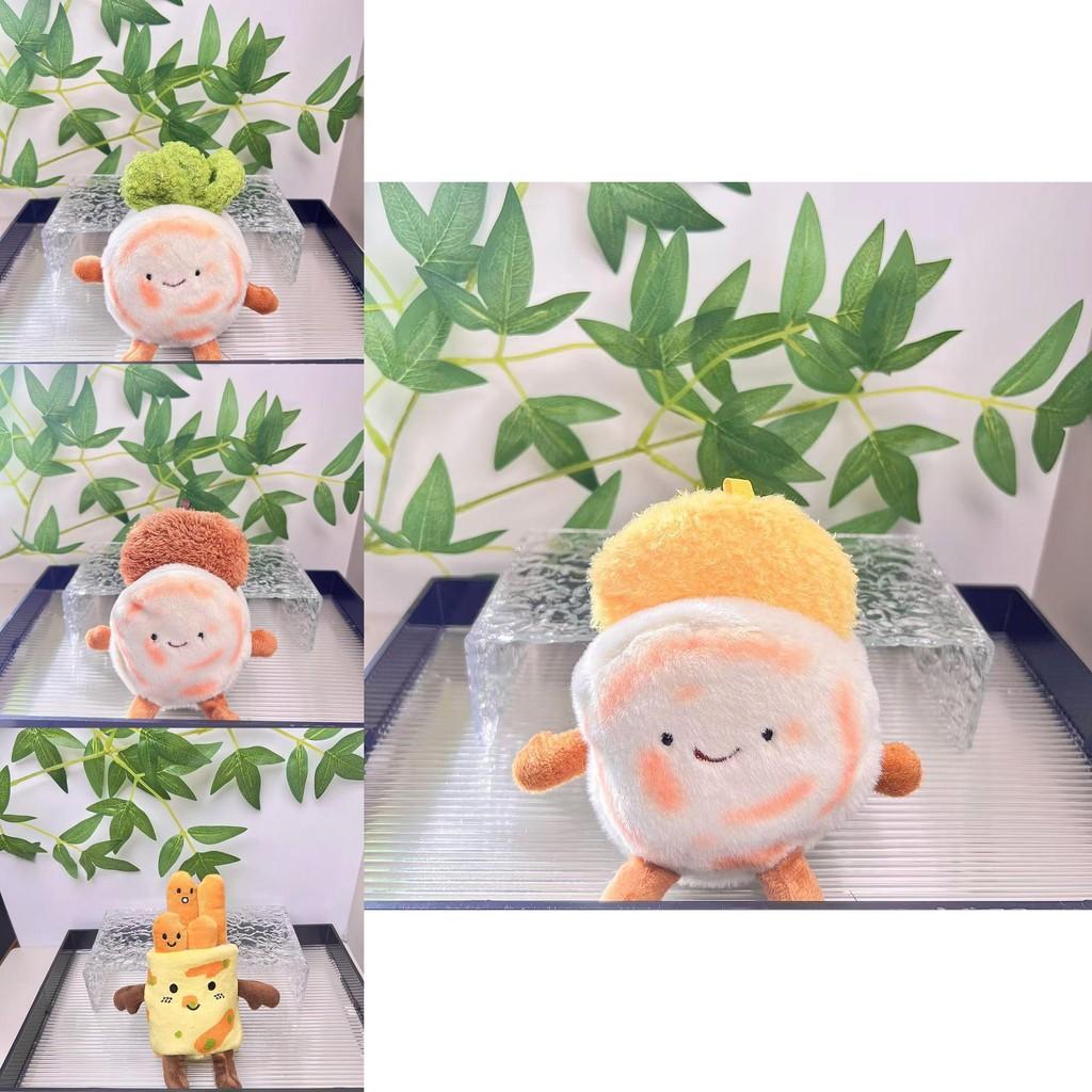 Cute Plush Pancake Food Doll Keychain Soft Pp Cotton Adorable Pendant Accessory