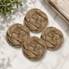 4pcs Woven Cotton Jute Braided Coasters Braided Design Cotton Jute Coasters  For Kitchen Table