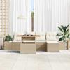 Garden Sofa Set 6 pcs Beige Poly Rattan