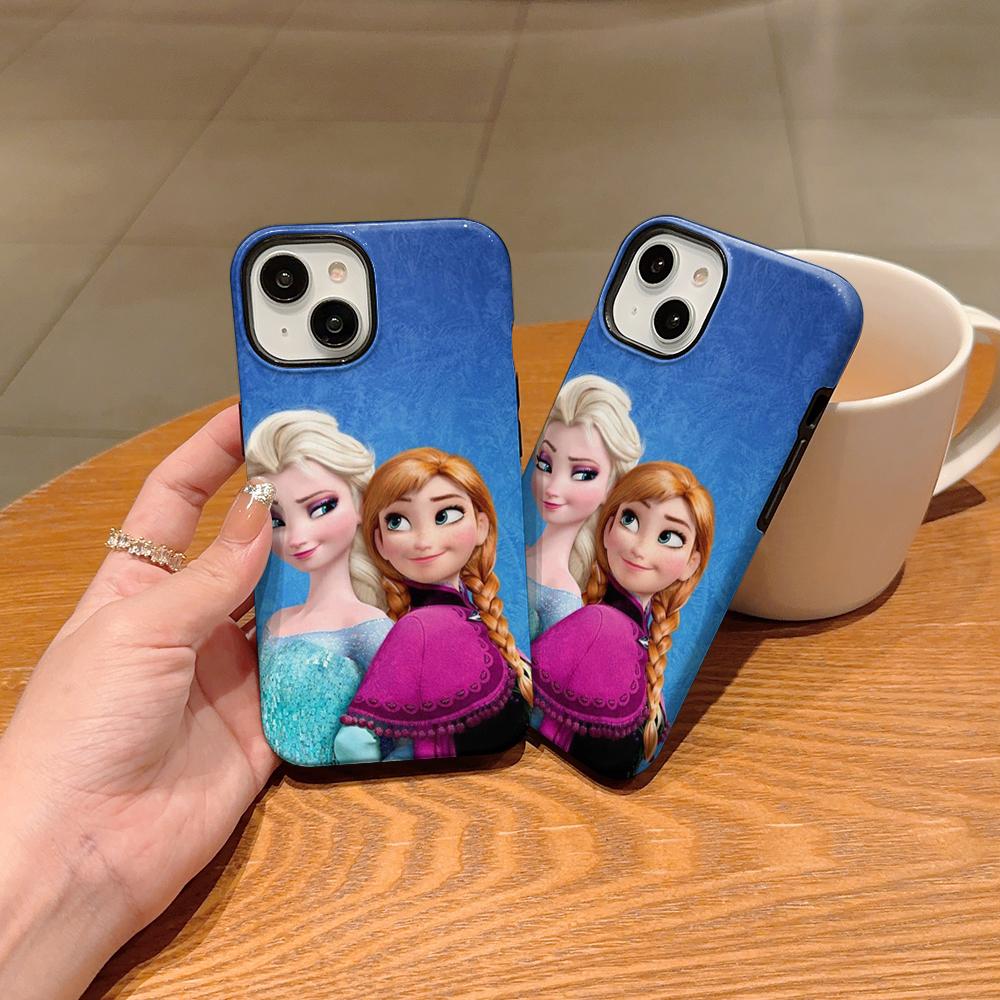 Frozen Elsa Double Layer Phone Case, Compatible with iPhone X/SE/7/8/11/12/13/14/15/16/17 Pro Max Plus
