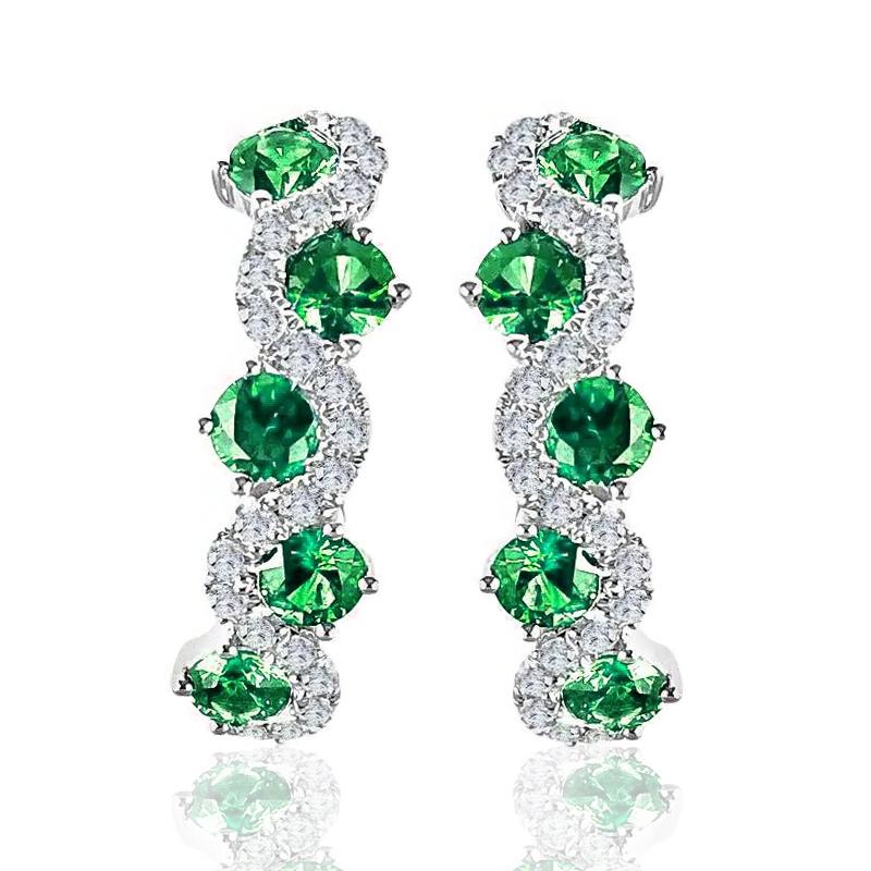 

Huitan Шикарные Модные Изящные Серьги-Кольца Женские Повседневные Украшения с Ярким Кубическим Цирконием Цветные Аксессуары для Женщин