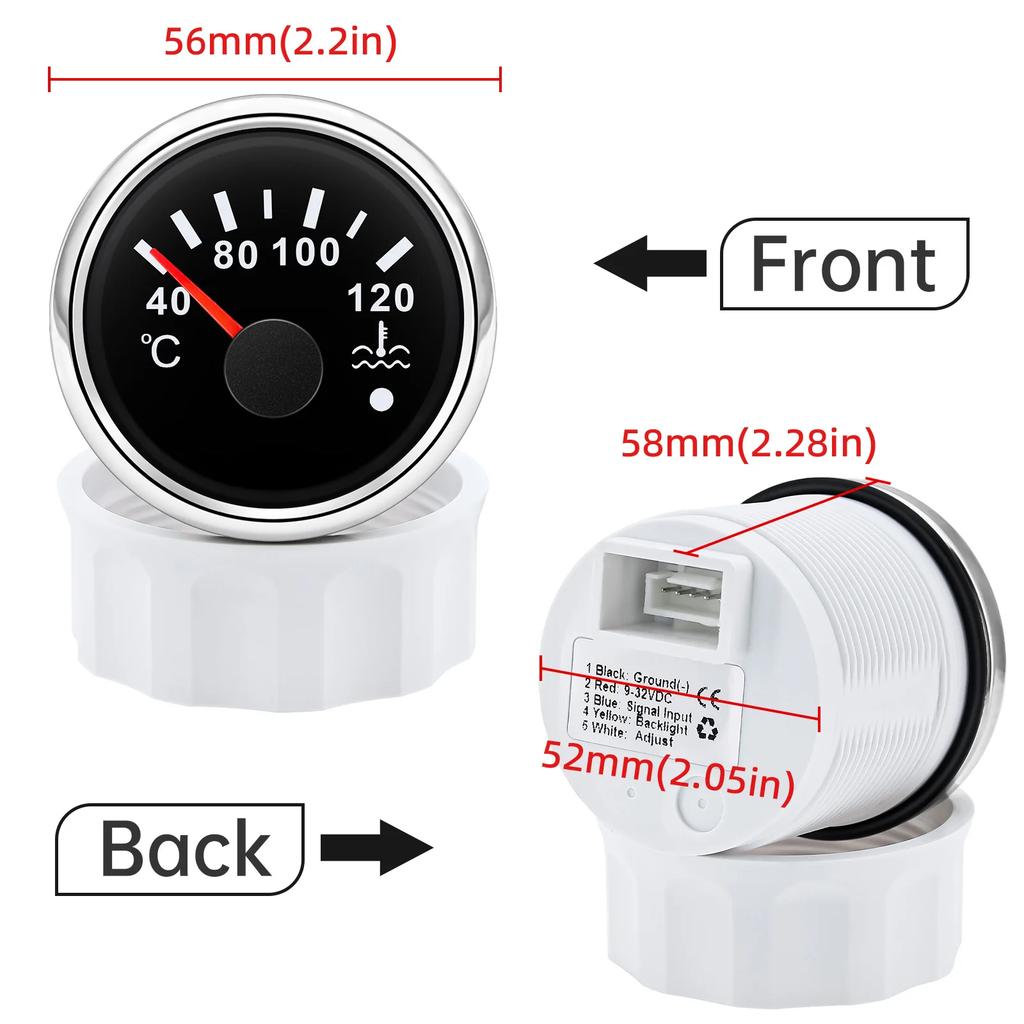 7-color Backlight LED Digital Water Temp Meter With Coolant Temperature Sensors Digital Pointer Car Gauge With Alarm