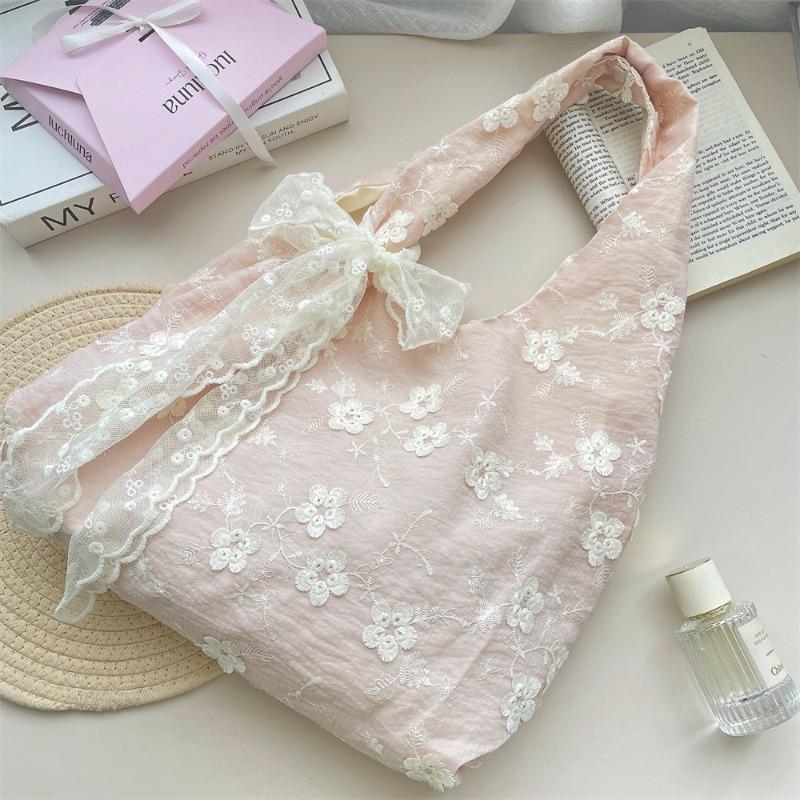 2 New Embroidered Literary and Artistic Little Fresh Fairy Cloth Bag Shoulder Handbag Commuting Large-capacity Vest Bag