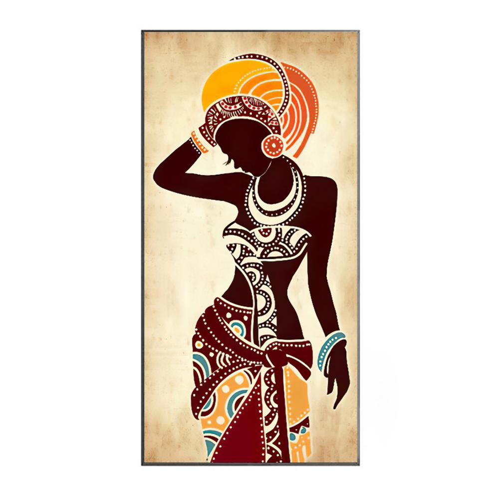 African Woman Characteristic Famous Dress Silhouette Style Wall Art Poster Home Decor Canvas Painting Picture Print Artwork Gift