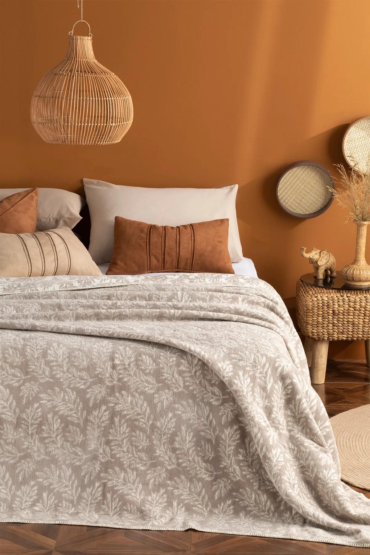 

Хлопковое двойное одеяло 200х220 см каменного цвета