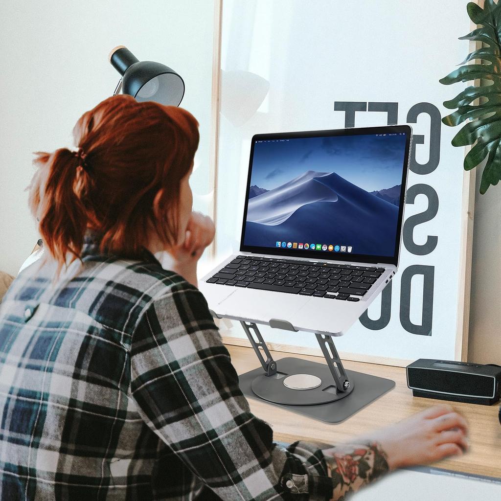 Socpuro Otočný tablet pro notebook Pasuje na palcový Ocelový Nastavitelná výška a Ideální pro PC Přednáška a Zlepšuje Předchází Kompatibilní s Macbookem a Šedý