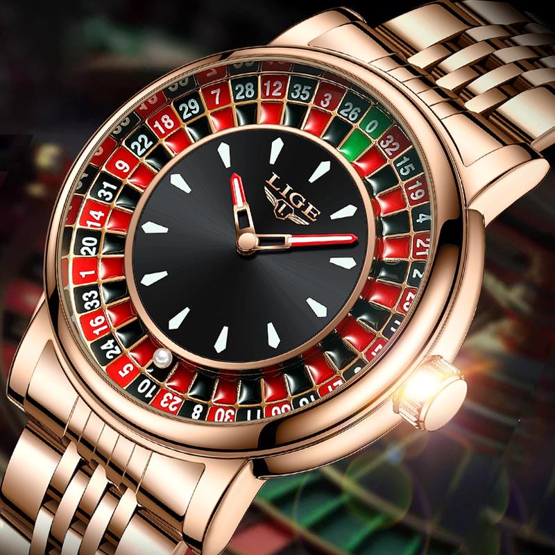 Luxus Herrenuhren Roulette Spiel Zifferblatt Mode Herrenuhr Wasserdicht Leuchtende Quarz Armbanduhren