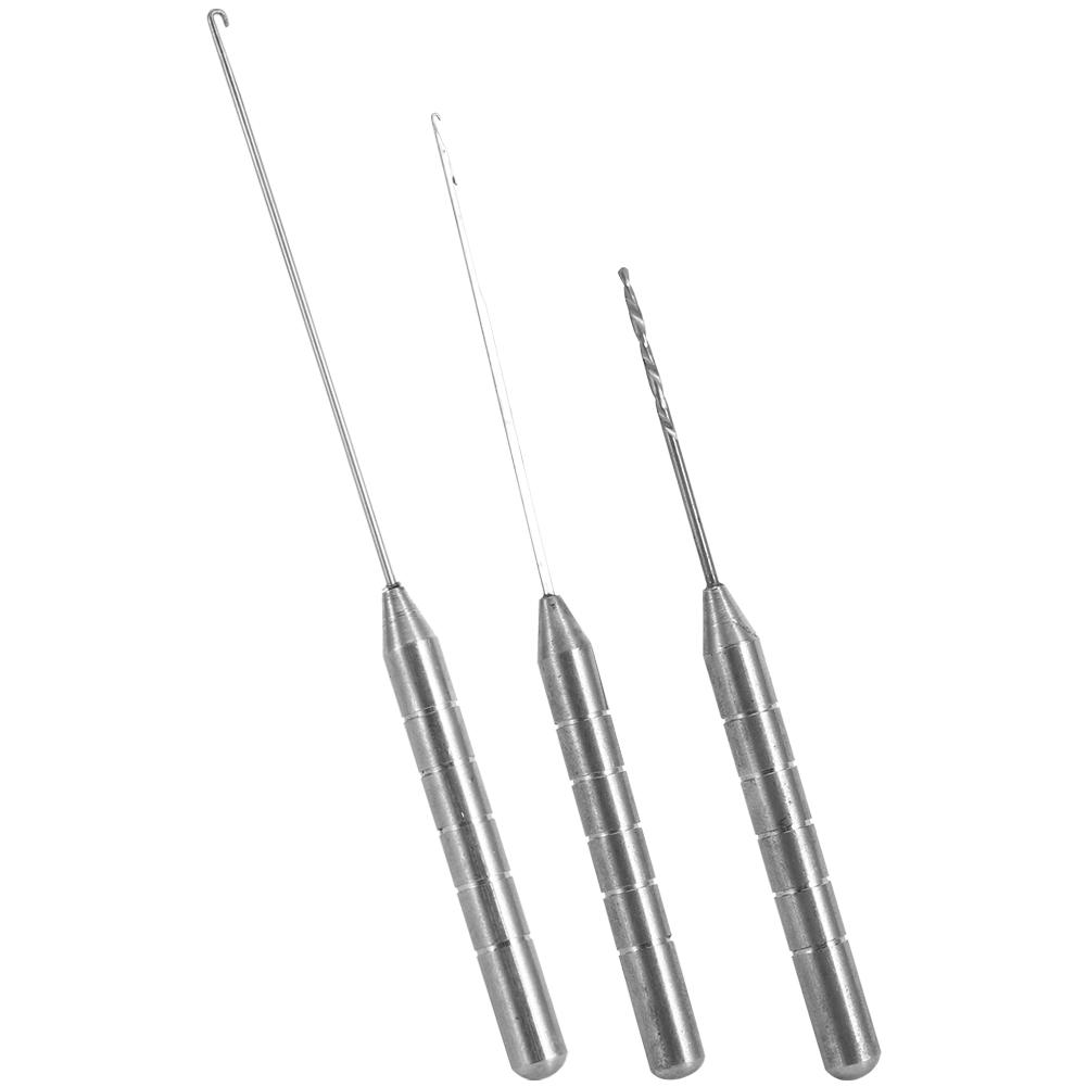3pcs Stainless Steel Fishing Bait Stringer Drill Needle Portable AntiRust Fishing Tool