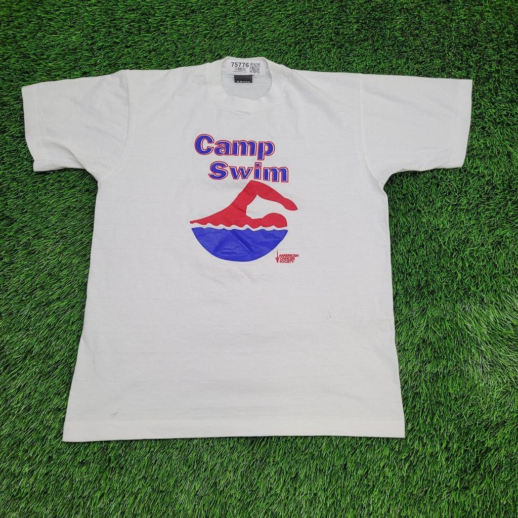 Vintage 80s Swim Camp ACS Shirt Medium 20x25 USA