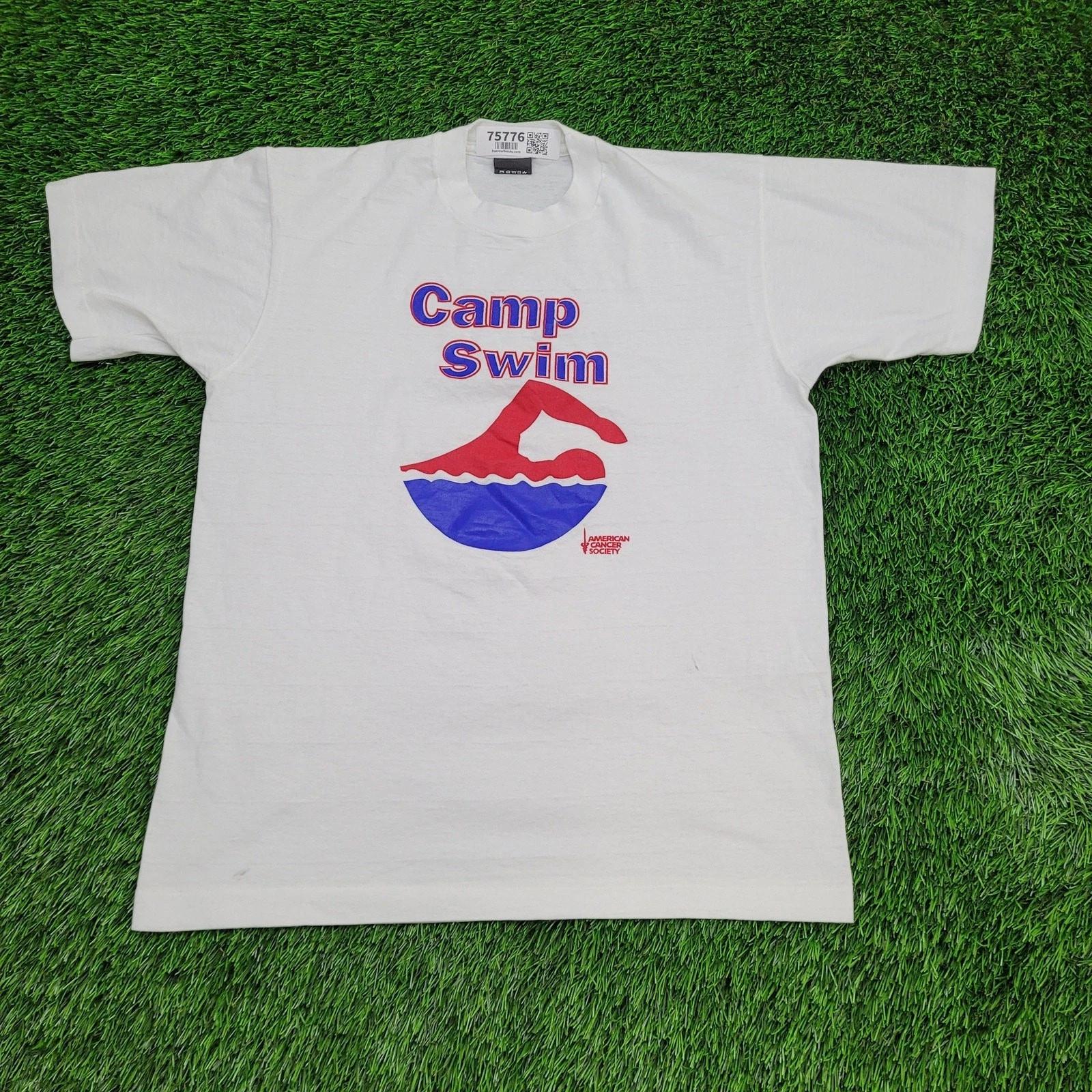 

Vintage 80s Swim Camp ACS Shirt Medium 20x25 USA 3XL