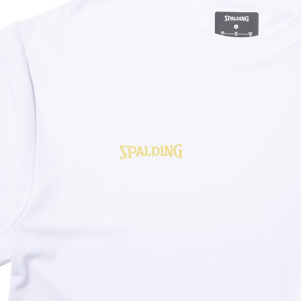 SPALDING Tričko s dlouhým rukávem s logem M Michigan, zaoblený lem, bílé, XXL, SMT24124M